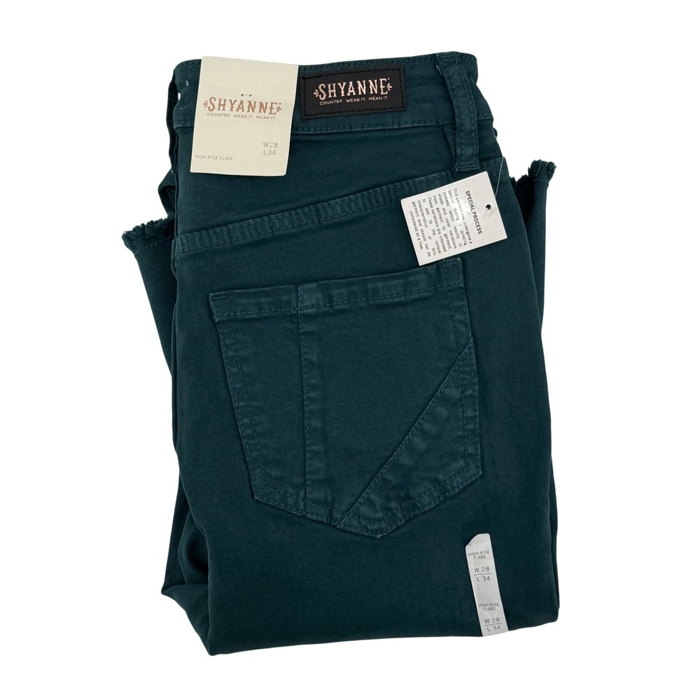 Shyanne Dark Teal Flare & Wide Leg Jeans